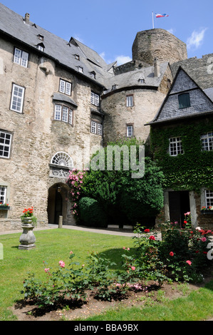 Ingresso inferiore e superiore di Castello, Museo Runkel, Limburg-Weilburg distretto, Hesse, Germania Foto Stock