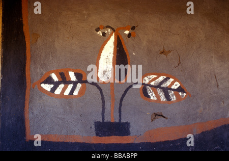 Kunda village scena sth luangwa gioco area gestione Zambia Foto Stock