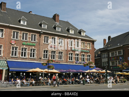 Centro città di Nivelles, vallone del Belgio Foto Stock