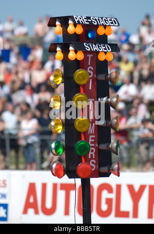 Il principale evento FIA European Drag Racing a Santa Pod Raceway, Wellingborough, Regno Unito Foto Stock