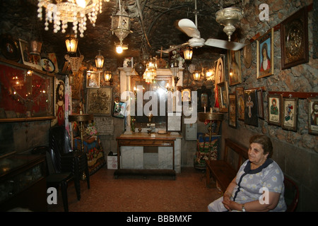 Religioso santuario nel quartiere cristiano a Damasco in Siria Foto Stock