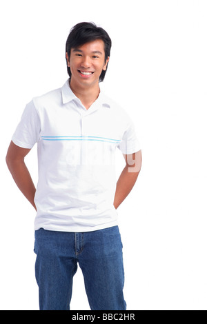 Un uomo sorride alla telecamera Foto Stock