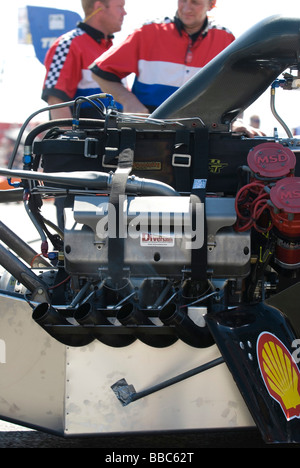 Il principale evento FIA European Drag Racing a Santa Pod Raceway, Wellingborough, Regno Unito Foto Stock