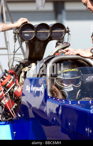 Il principale evento FIA European Drag Racing a Santa Pod Raceway, Wellingborough, Regno Unito Foto Stock