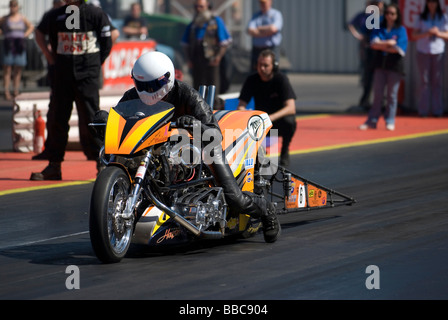 Il principale evento FIA European Drag Racing a Santa Pod Raceway, Wellingborough, Regno Unito Foto Stock