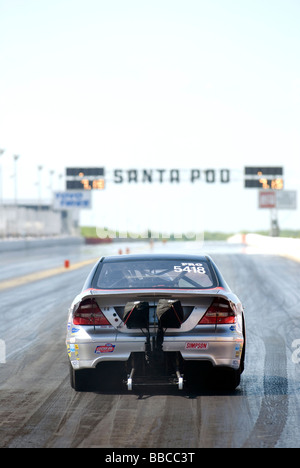 Il principale evento FIA European Drag Racing a Santa Pod Raceway, Wellingborough, Regno Unito Foto Stock