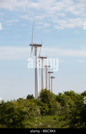 Regno Unito Inghilterra Norfolk West Somerton per centrali eoliche le turbine eoliche Vestas la generazione di elettricità verde Foto Stock