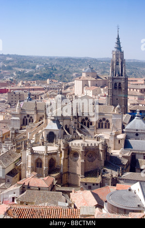 Vista aerea de la ciudad de toledo desde el vista Alcazar di Toledo e dall'Alcazar Foto Stock