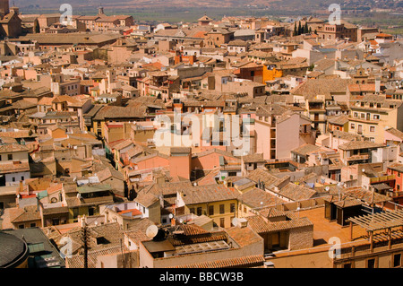 Vista aerea de la ciudad de toledo desde el vista Alcazar di Toledo e dall'Alcazar Foto Stock