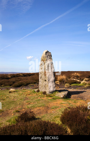 Pietra permanente Blakey Ridge North York Moors Inghilterra Foto Stock