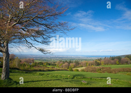 La baia di Dublino da Glencullen County Wicklow Irlanda Irlanda Repubblica Irlandese Foto Stock