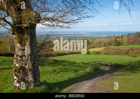 La baia di Dublino da Glencullen County Wicklow Irlanda Irlanda Repubblica Irlandese Foto Stock