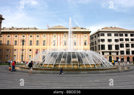 Fontana nella Piazza di Ferrari ,Square,Genova Foto Stock