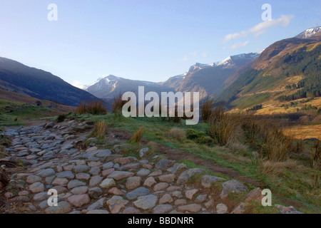 Vista panoramica Highlands scozzesi montagne salita al Ben Nevis, area vicino a Fort Williams Scotand. Orizzontale. 60918 BenNevis Foto Stock