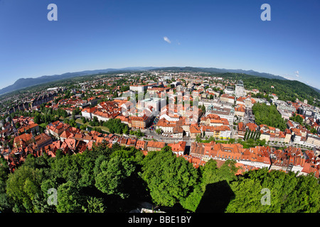 Vista aerea di Lubiana per le strade di architettura e di Ljubljana Slovenia Foto Stock