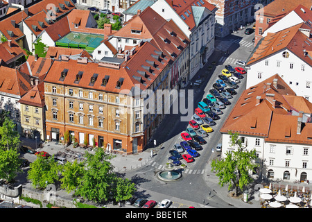 Vista aerea di Lubiana per le strade di architettura e di Ljubljana Slovenia Foto Stock