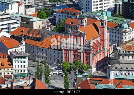 Vista aerea di Lubiana per le strade di architettura e di Ljubljana Slovenia Foto Stock