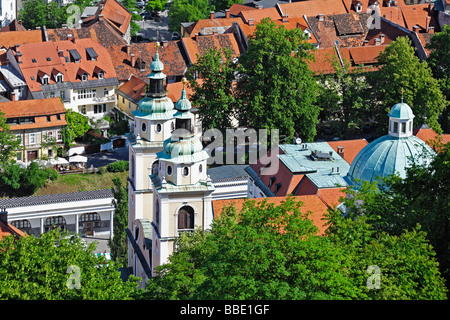 Vista aerea di Lubiana per le strade di architettura e di Ljubljana Slovenia Foto Stock