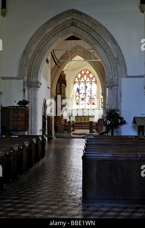 Interno di St.Giles Church, Bredon, Worcestershire, England, Regno Unito Foto Stock