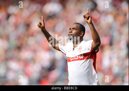 Cacau, VfB Stuttgart, celebrando un obiettivo Foto Stock