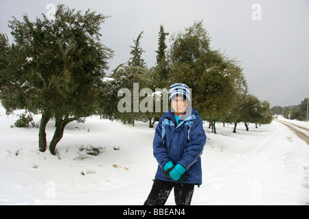 La giudea neve in Gush Etzion Foto Stock