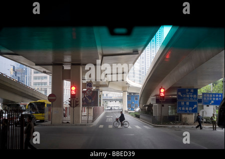 Intersezione, Shanghai, Cina Foto Stock