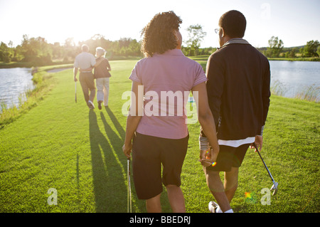 Amici per giocare a golf, Burlington, Ontario, Canada Foto Stock