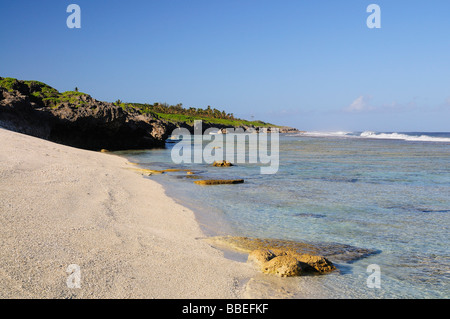 Matai Landing, Atiu, Isole Cook, Sud Pacifico Foto Stock