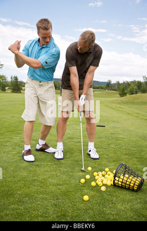 L'uomo ad apprendere come Golf, Burlington, Ontario, Canada Foto Stock