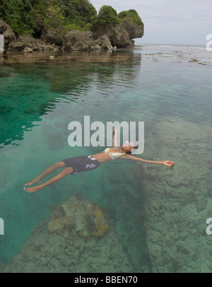 Laguna Magpupungko, Pilar, Siargao Island, Surigao del Norte, sull isola di Mindanao, Filippine Foto Stock