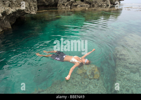 Laguna Magpupungko, Pilar, Siargao Island, Surigao del Norte, sull isola di Mindanao, Filippine Foto Stock