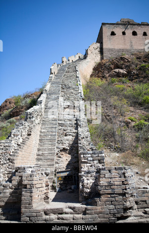 La Grande Muraglia della Cina è visto tra Jinshanling e Simatai. Foto Stock