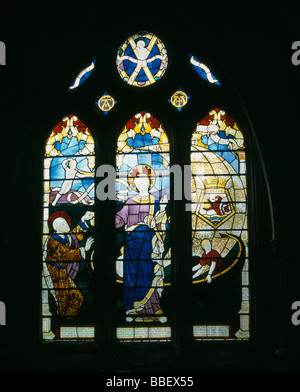 La Cattedrale di Exeter, HMS Exeter finestra Foto Stock