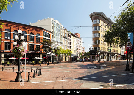 Tipica strada nel quartiere Gastown di Vancouver British Columbia Canada Foto Stock