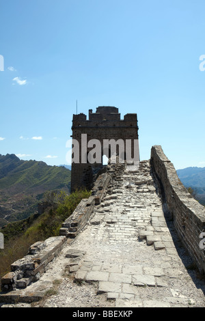 La Grande Muraglia della Cina è visto tra Jinshanling e Simatai. Foto Stock