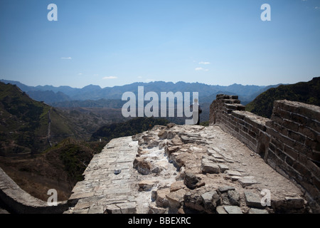 La Grande Muraglia della Cina è visto tra Jinshanling e Simatai. Foto Stock