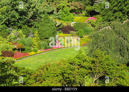 I giardini di cava sono popolari sia tra la gente del posto e turisti che visitano il Queen Elizabeth Park Vancouver Foto Stock