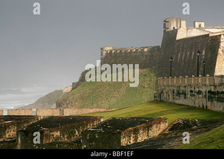 Historic Castillo de San Cristóbal nella vecchia San Juan Portorico Foto Stock