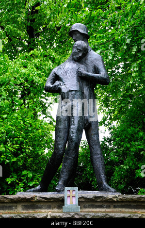 Il tedesco Windhund War Memorial eretto dai veterani del 116Panzer Division, Huertgenwald, Germania Foto Stock