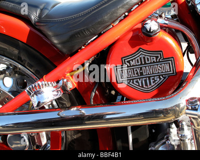 Red chopper Harley Davidson Foto Stock