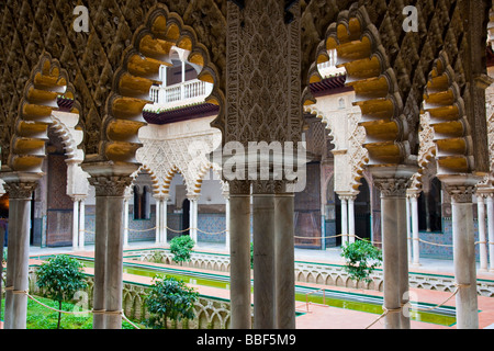 Patio de las Doncellas a Alcazar di Siviglia Spagna Foto Stock