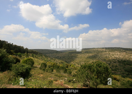 Israele Gerusalemme montagne vista da Hurvat Hanut Foto Stock