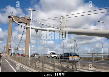 Tamar strada ponte di sospensione Cornovaglia Foto Stock