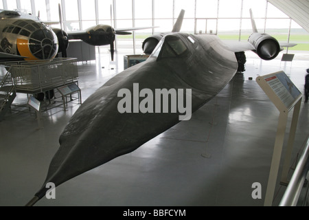 Lockheed SR 71 blackbird long range strategico aerei di ricognizione in grado di Mach 3 in un museo Foto Stock