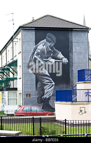 Funzionamento murale Motorman Bogside Londonderry Irlanda del Nord Foto Stock