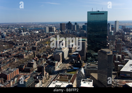 Boston city vista dall'edificio prudenziali Foto Stock