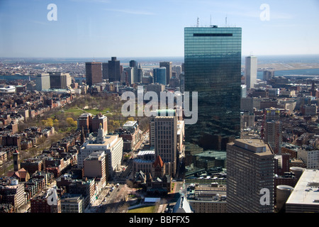 Boston city vista dall'edificio prudenziali Foto Stock