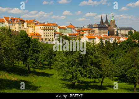 Area di castello dietro Strahovska zahrada il parco Strahov in Mala Strana di Praga Repubblica Ceca Europa Foto Stock