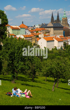 Area di castello dietro Strahovska zahrada il parco Strahov in Mala Strana di Praga Repubblica Ceca Europa Foto Stock