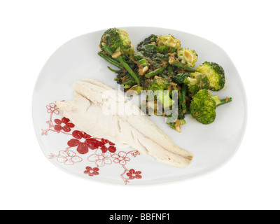 Cotto a vapore il branzino con Thai Stir Fry Foto Stock